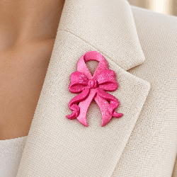 Broche Octobre Rose – Nœud rose | Atelier Pastel