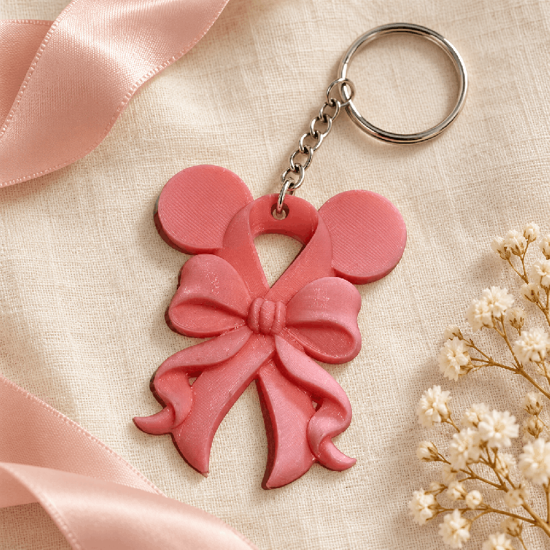 porte clé octobre rose | Atelier Pastel